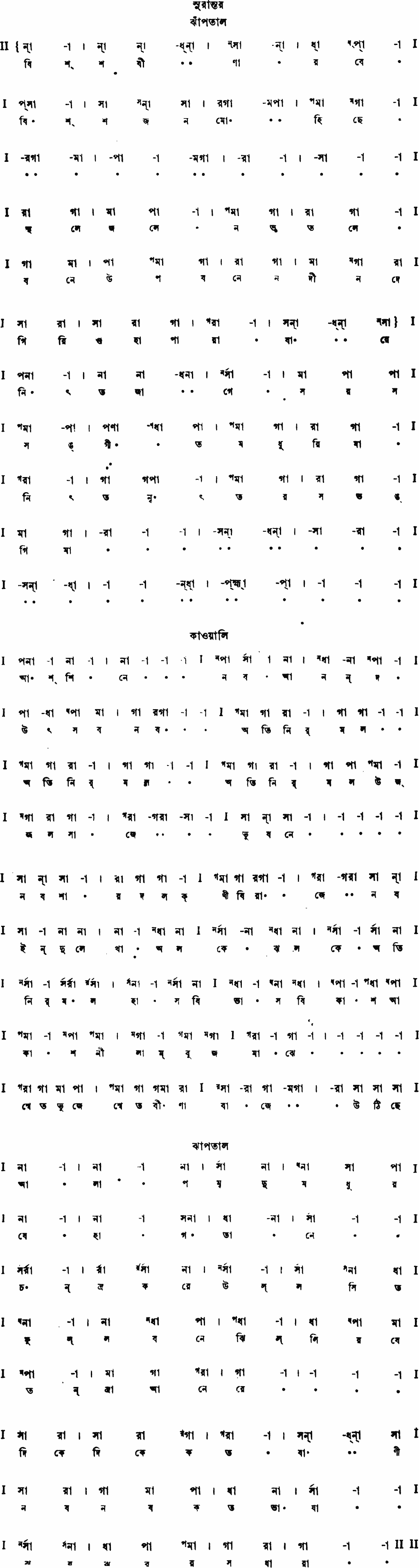 rabindra sangeet notation